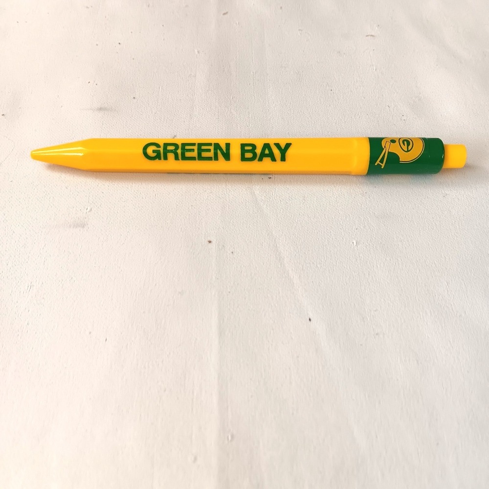Green Bay Packers NFL Football Logo‎ Yellow Green Click Pen Writing Pen Souvenir